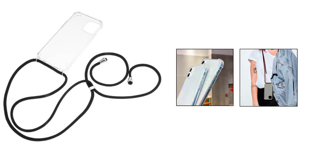 Прозорий чохол на шнурку iLoungeMax Crossbody Case Soft TPU Clear для iPhone 12