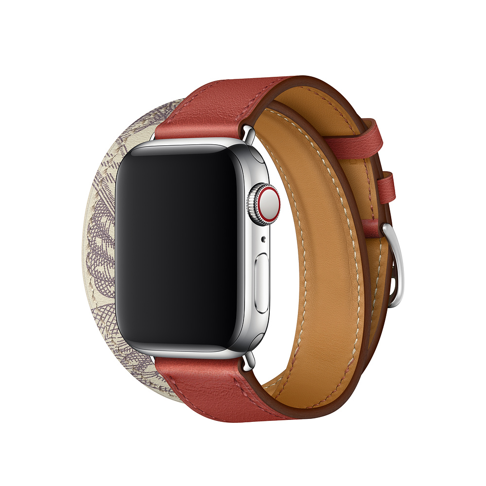 Ремінець iLoungeMax Herm & egrave; s Leather Double Encre /B & eacute; ton для Apple Watch 42mm /44 mm Series 5/4/3/2/1 ОЕМ 