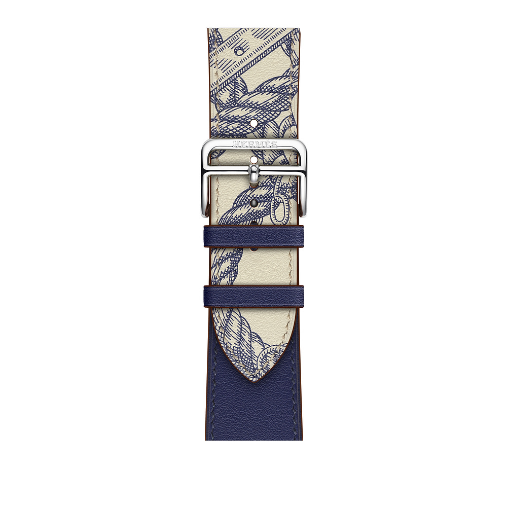  Ремінець iLoungeMax Herm & egrave; s Leather Single Encre /B & eacute; ton для Apple Watch 42mm /44 mm Series 5/4/3/2/1 ОЕМ 
