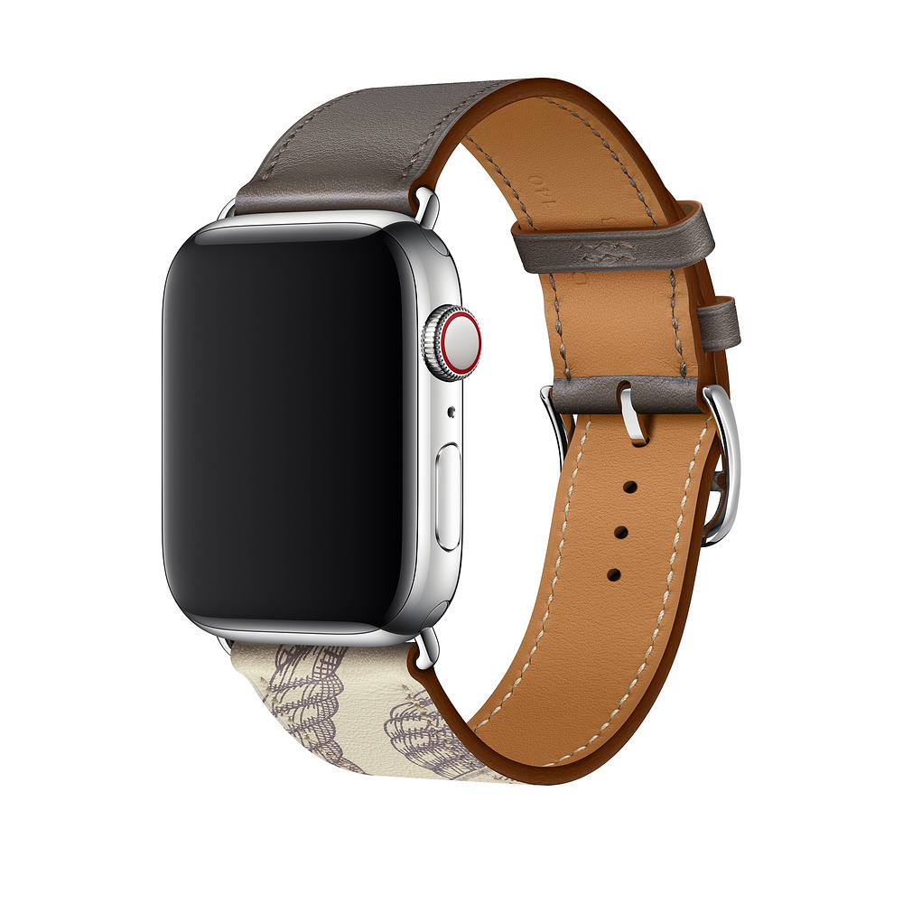  Ремінець iLoungeMax Herm & egrave; s Leather Single Encre /B & eacute; ton для Apple Watch 42mm /44 mm Series 5/4/3/2/1 ОЕМ 