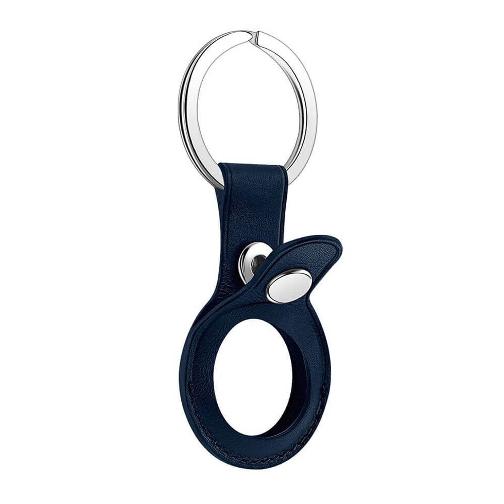 Кожаный брелок с кольцом iLoungeMax Leather Key Ring (PU Leather) Black для AirTag