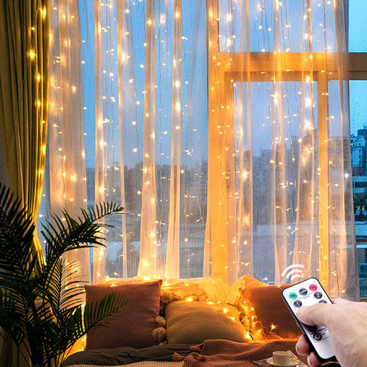 Светодиодная гирлянда штора iLoungeMax LED 200 Warm White 3m x 2m (с пультом управления)