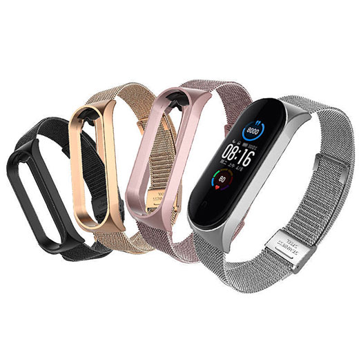 Металлический ремешок iLoungeMax Milanese Loop Black для Xiaomi Mi Band 5