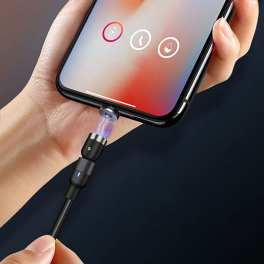 Зарядний магнітний кабель iLoungeMax Rotate Magnetic Cable Micro-USB / Type-C / Lightning 1m