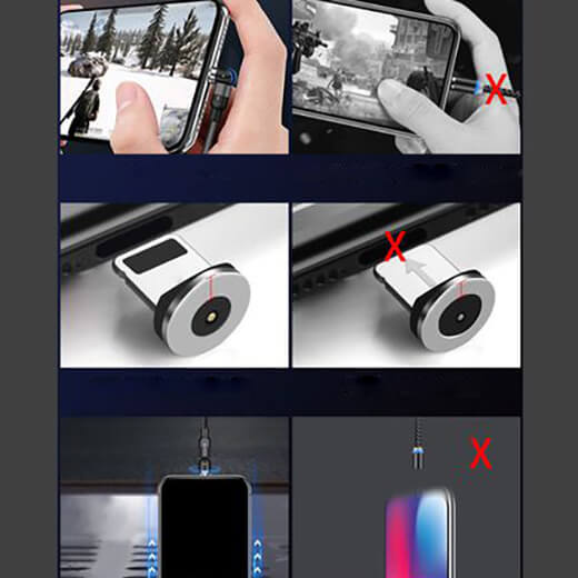 Зарядний магнітний кабель iLoungeMax Rotate Magnetic Cable Micro-USB / Type-C / Lightning 1m