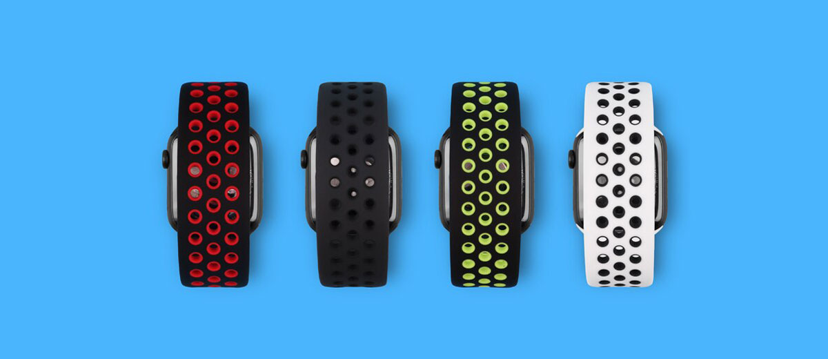 Силіконовий монобраслет iLoungeMax Solo Loop Nike Red | Black для Apple Watch 42mm | 44mm Size M