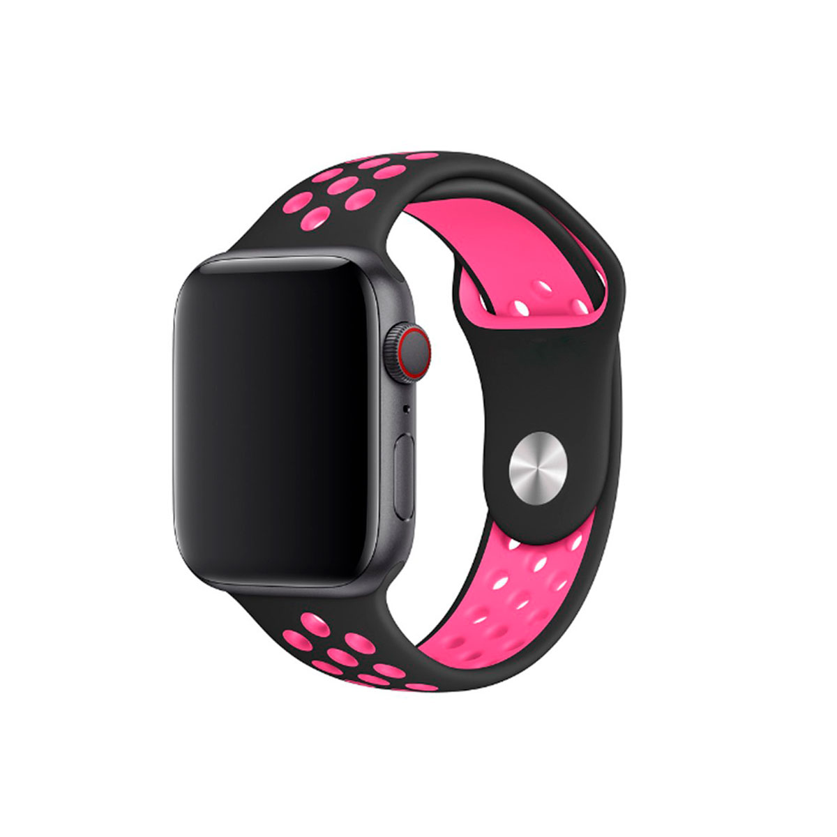 Ремінець iLoungeMax Nike Sport Band Black /Pink для Apple Watch 38mm /40mm Series 5/4/3/2/1 OEM 