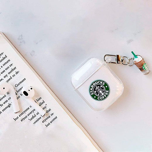 Силиконовый чехол с карабином iLoungeMax Starbucks для AirPods