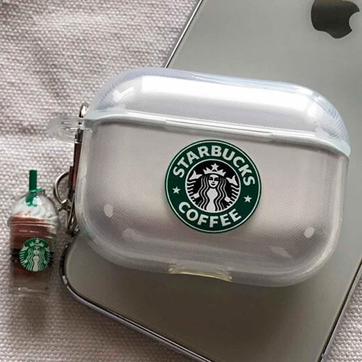 Силіконовий чохол iLoungeMax Starbucks з карабіном для AirPods Pro