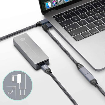 Кутовий подовжувач iLoungeMax USB Type-C USB-C 3.1 10Gbp / s 90 &deg; 1 м для MacBook | iPad