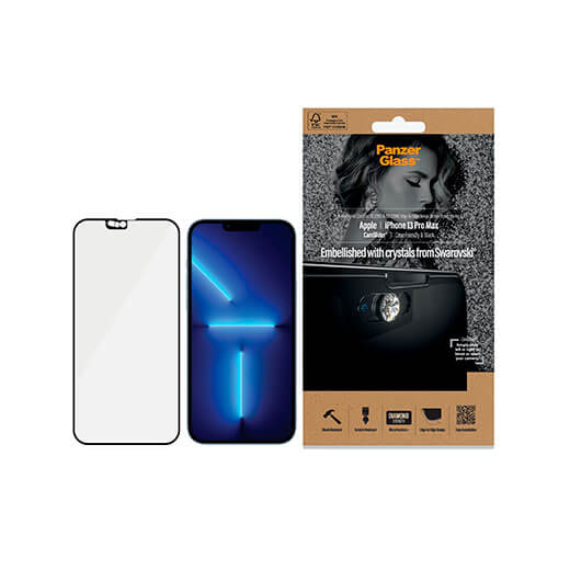 Цена защитного стекла PanzerGlass Case Friendly Swarovski CamSlider AB Black для iPhone 14 Plus | 13 Pro Max