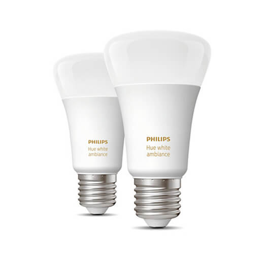 Умные светодиодные лампочки Philips Hue White Ambiance E27 Apple HomeKit (1 шт.)