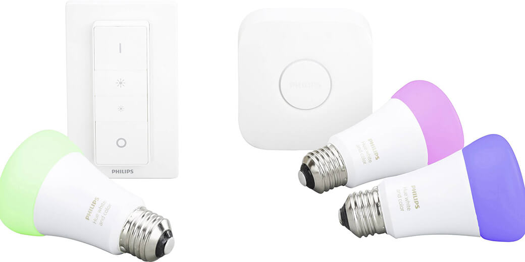 Умные светодиодные лампочки Philips Hue White And Color Ambiance E27 Apple HomeKit 3 шт. (хаб в комплекте)