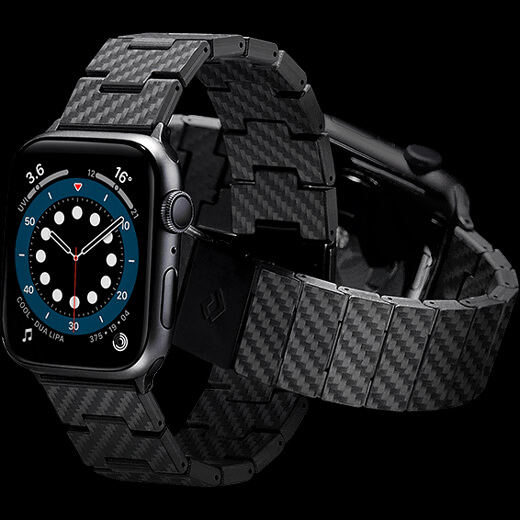 Карбоновий ремінець Pitaka Carbon Fiber Retro для Apple Watch 44mm | 42mm Series SE | 6 | 5 | 4 | 3 | 2 | 1