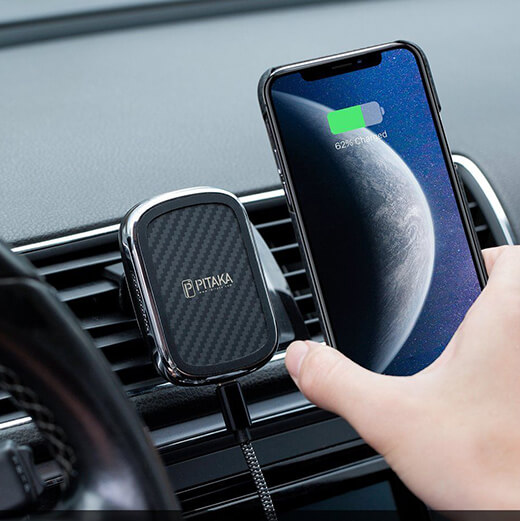 Автотримач з бездротовою зарядкою Pitaka MagEZ Mount Qi Car Vent для iPhone