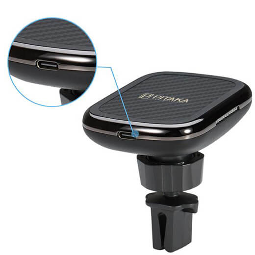 Автотримач з бездротовою зарядкою Pitaka MagEZ Mount Qi Car Vent для iPhone