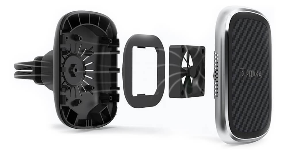 Автотримач з бездротовою зарядкою Pitaka MagEZ Mount Qi Car Vent для iPhone