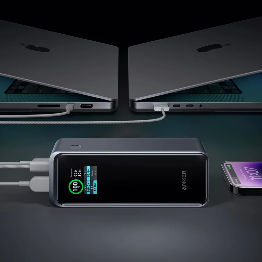 Повербанк 3-в-1 Anker Prime Power Bank Black 27650 mAh, 250W