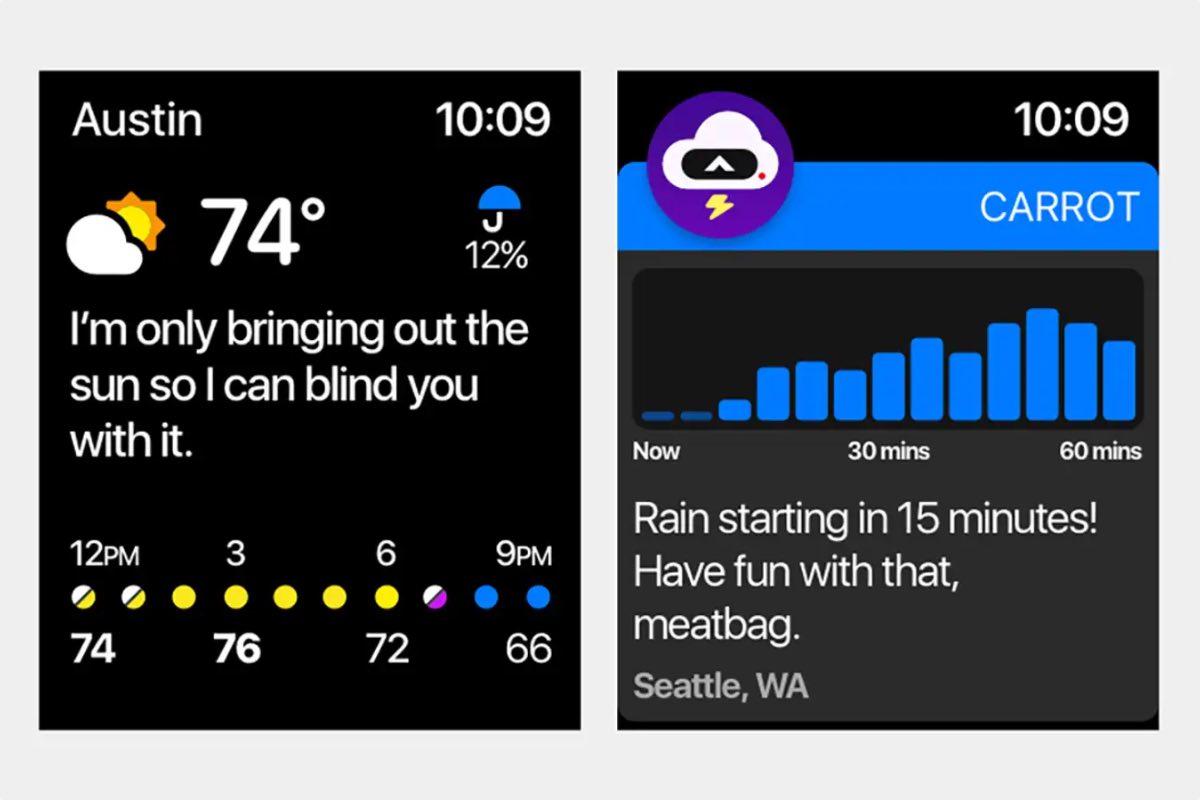 carrot weather apple watch