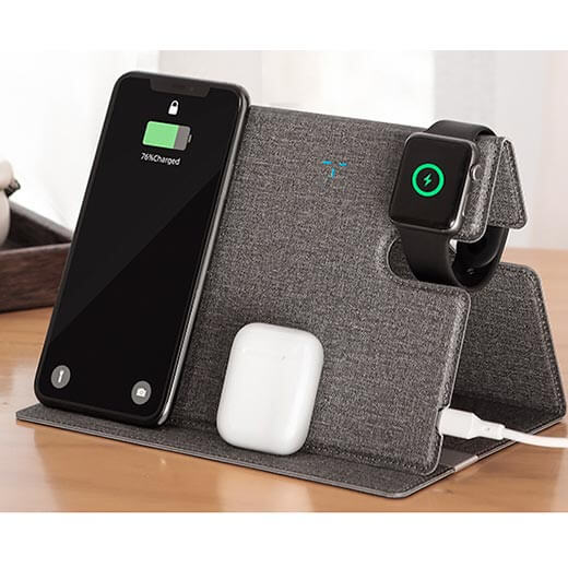 Док-станция ROCK 3 в 1 Wireless Charger Dark Green для iPhone/Apple Watch/AirPods