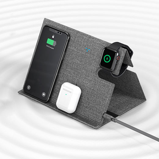 Док-станция ROCK 3 в 1 Wireless Charger Dark Green для iPhone/Apple Watch/AirPods