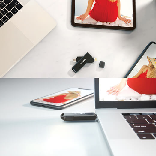 Флеш-накопитель SanDisk iXpand Luxe для iPhone и USB Type-C 128GB