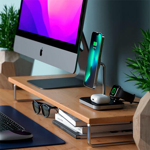 Купить док-станцию Satechi 3 in 1 Magnetic Wireless Cgarging Stand для iPhone | AirPods | Apple Watch