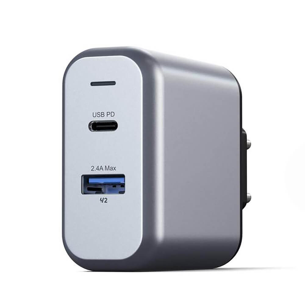 Быстрое зарядное устройство (сетевой адаптер) Satechi Dual-Port Wall Charger 30W
