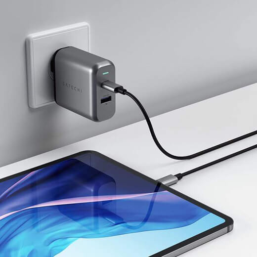 Быстрое зарядное устройство (сетевой адаптер) Satechi Dual-Port Wall Charger 30W
