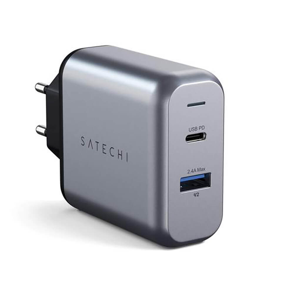 Быстрое зарядное устройство (сетевой адаптер) Satechi Dual-Port Wall Charger 30W
