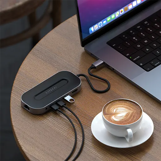Купити багатопортовий хаб (адаптер) Satechi Multiport USB-4 Ethernet W2.5G для MacBook | iMac | iPad