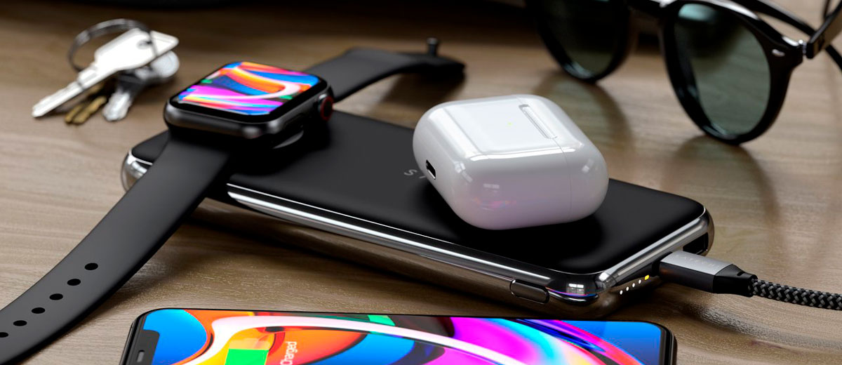 Повербанк с беспроводной зарядкой Satechi Quatro Wireless Power Bank (10000mAh)