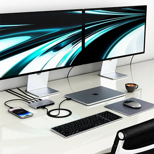 Новинка &mdash; хаб (адаптер) Satechi Thunderbolt 4 Slim HUB US для MacBook | iMac | iPad 