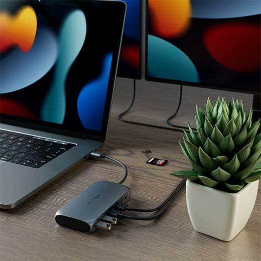 Новинка хаб Satechi USB-C Multimedia Adapter M1 Space Gray для MacBook | iPad