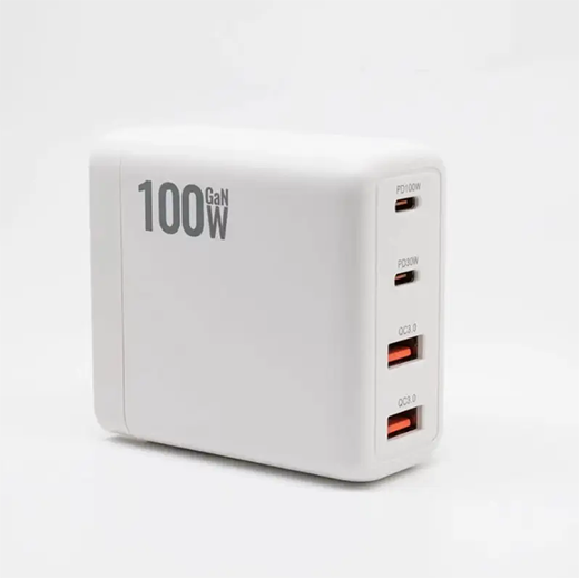Быстрая зарядка iLoungeMax GaN 100W 2xUSB-C+2xUSB-A Black для MacBook | iPhone | iPad