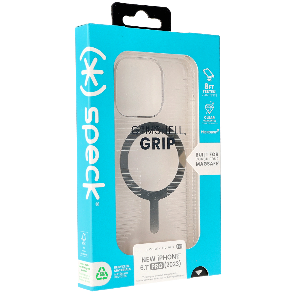 Чохол Speck GemShell з MagSafe для Apple iPhone 15 Pro, прозоро-хромований