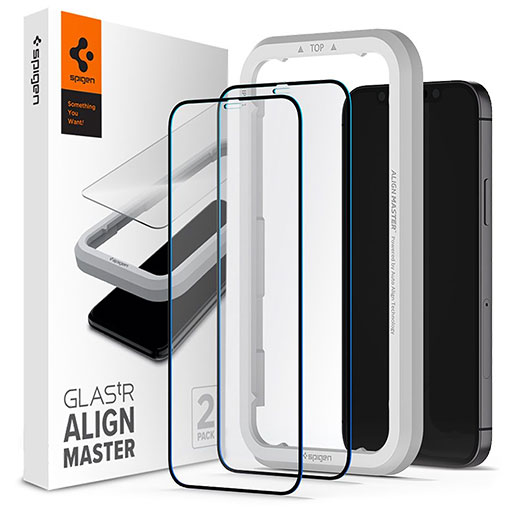 Захисне скло Spigen AlignMaster Full Coverage Tempered Glass для iPhone 12 Pro Max (2 шт.) Купити