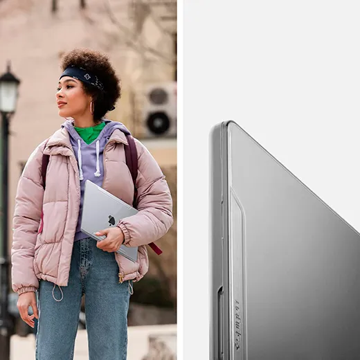Прозрачный чехол Spigen Case Thin Fit для MacBook Pro 14" (2021) полностью функциональный