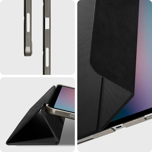 Чохол-книжка з тримачем для Apple Pencil Spigen Liquid Air Folio Black для iPad Pro 12.9 "(+2021)