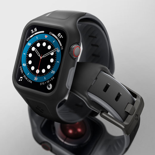 Чорний протиударний чохол-ремінець Spigen Liquid Air Pro для Apple Watch 40 mm SE 6 | 5 | 4