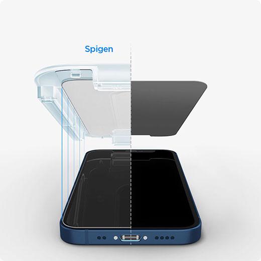 Захисне скло антишпигун Spigen Screen Protector EZ FIT GLAS.tR Privacy V2 для iPhone 12 mini