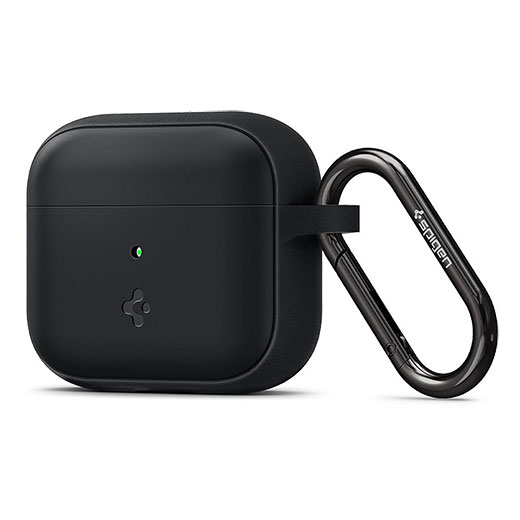 Силіконовий чохол з карабіном Spigen Silicone Fit Black для AirPods 3 огляд