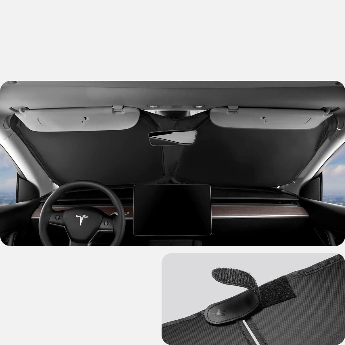 Легка установка сонцезахисного козирка Spigen CryoShade для Tesla Model 3/Y