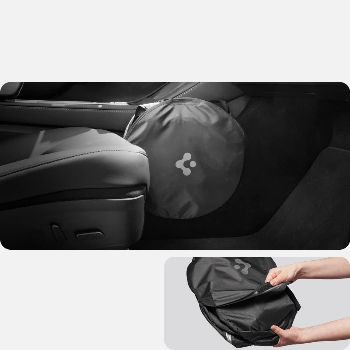 Зручне зберігання сонцезахисного козирка Spigen CryoShade для Tesla Model 3/Y