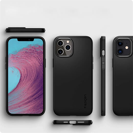 Чорний захисний чохол Spigen Thin Fit для iPhone 12