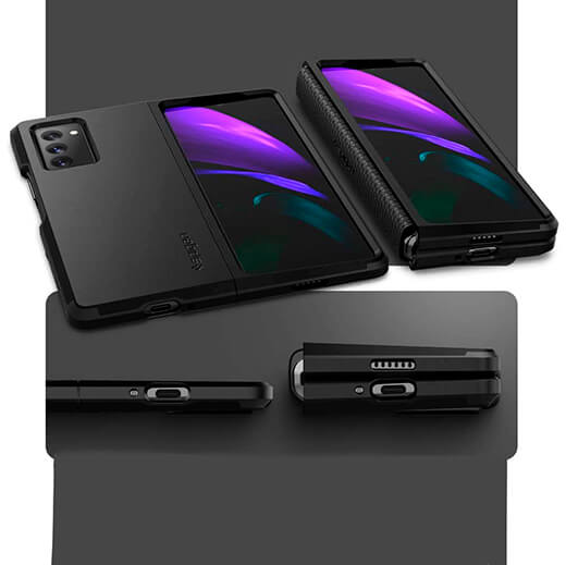 Силіконовий TPU чохол Spigen Tough Armor Rugged Hinge Protector Black для Galaxy Z Fold 2