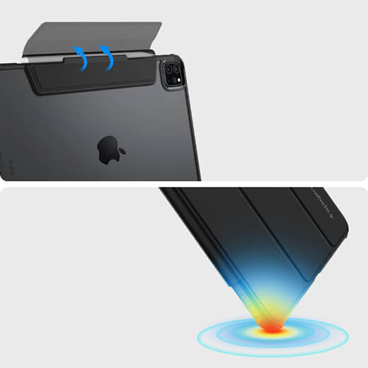 Чехол-книжка с держателем для Apple Pencil Spigen Ultra Hybrid Pro Black для iPad Pro 11" M1 (2021)