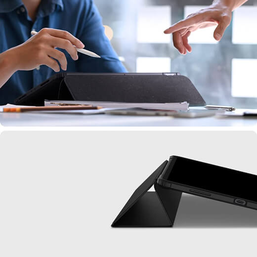 Чехол-книжка с держателем для Apple Pencil Spigen Ultra Hybrid Pro Black для iPad Pro 11" M1 (2021)