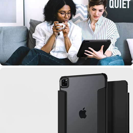 Чехол-книжка с держателем для Apple Pencil Spigen Ultra Hybrid Pro Black для iPad Pro 11" M1 (2021)