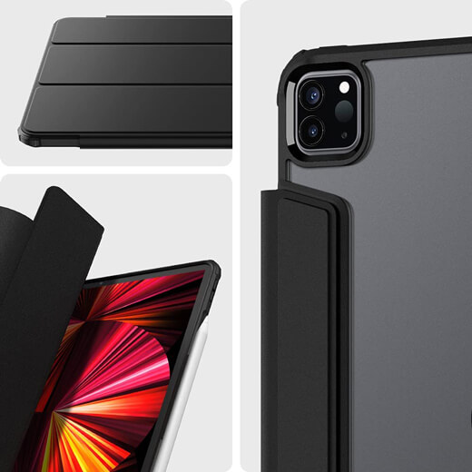 Чехол-книжка с держателем для Apple Pencil Spigen Ultra Hybrid Pro Black для iPad Pro 11" M1 (2021)